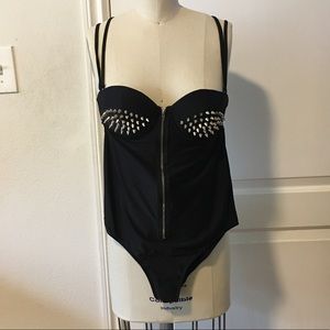 Current Mood Black Spiked Cup One Piece M